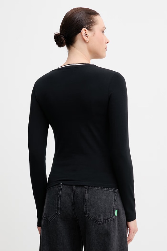 Odzież United Colors of Benetton longsleeve damskie z bawełną 3ECMD4026 czarny