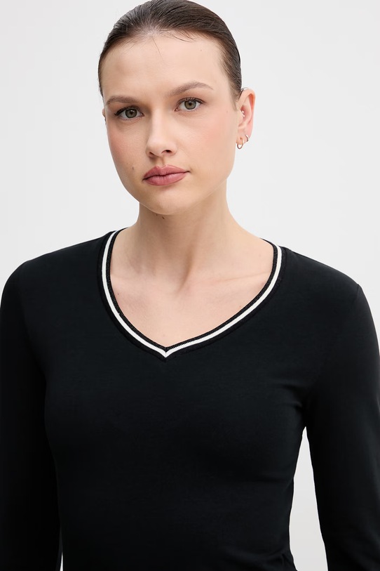 United Colors of Benetton longsleeve damskie z bawełną czarny 3ECMD4026