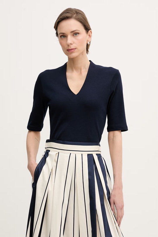 United Colors of Benetton t-shirt damski bawełniany granatowy 3GA8D400U