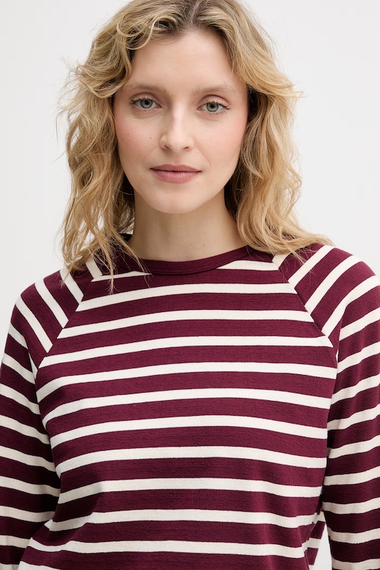 United Colors of Benetton longsleeve damski bawełniany bordowy 3PNUD10C5