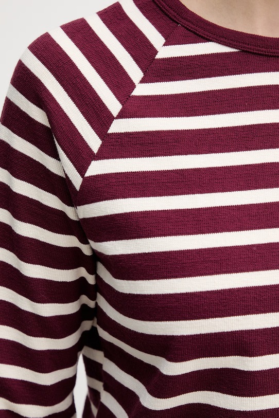 United Colors of Benetton longsleeve damski bawełniany 3PNUD10C5 bordowy