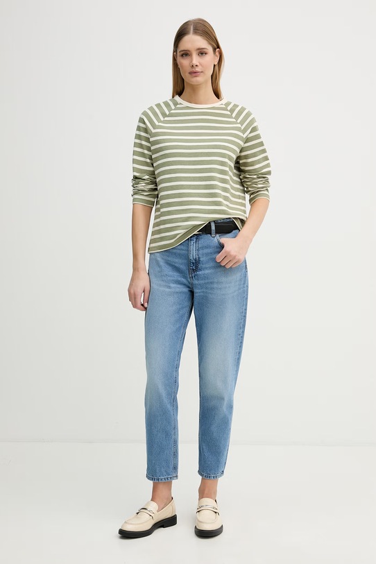 United Colors of Benetton Tričko s dlhým rukávom dámske bavlnené 3PNUD10C5 zelená SS26