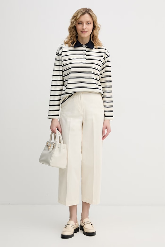 United Colors of Benetton longsleeve damski bawełniany 3UJZD3019 beżowy SS26