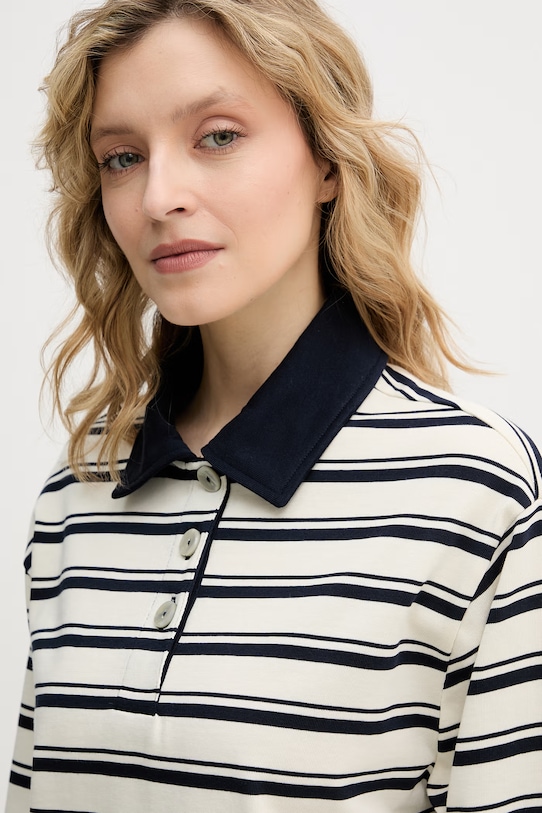 United Colors of Benetton longsleeve damski bawełniany beżowy 3UJZD3019