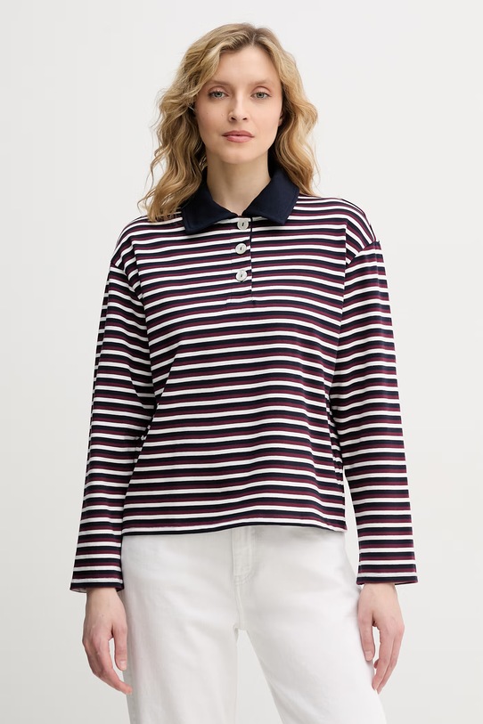 United Colors of Benetton longsleeve damski bawełniany bordowy 3UJZD3019