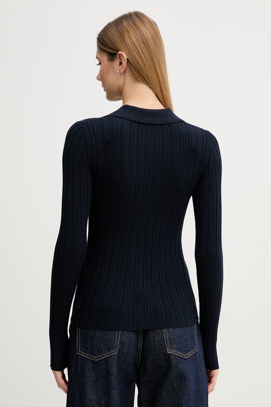 Odzież United Colors of Benetton polo damskie z wiskozy 1WZND301K granatowy