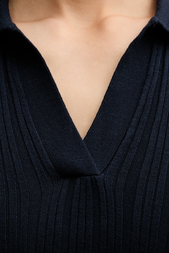 United Colors of Benetton polo damskie z wiskozy 1WZND301K granatowy