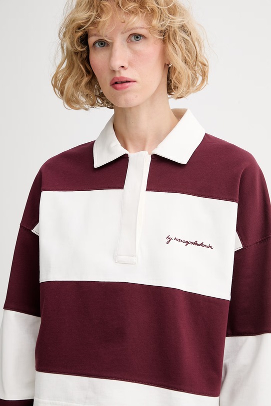 Marc O'Polo longsleeve pentru femei, din bumbac burgundia 5000008236