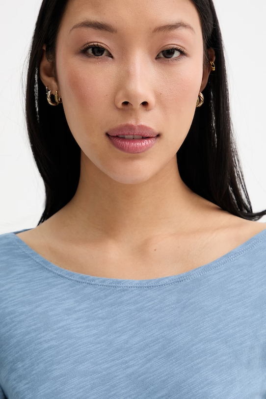 Marc O'Polo tričko s dlouhým rukávem dámské bavlněné modrá 5000013285