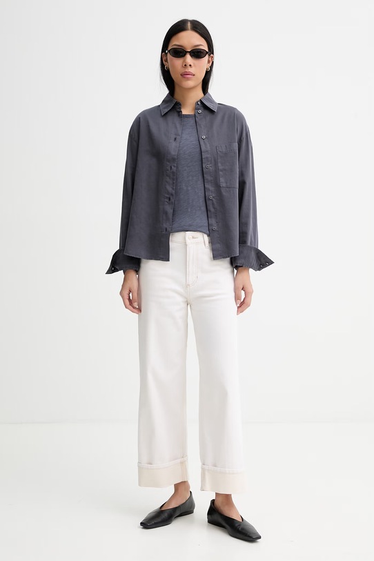 Marc O'Polo блуза с дълги ръкави дамска памучна 5000013285 тъмносин SS26