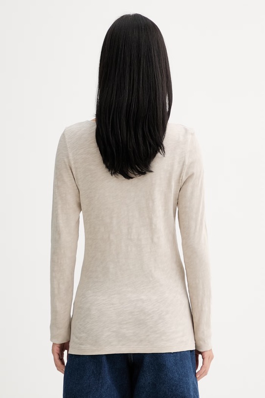 Oblečení Marc O'Polo tričko s dlouhým rukávem dámské bavlněné 5000013285 béžová
