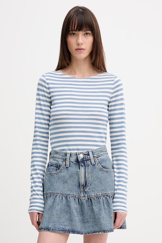 Marc O'Polo longsleeve bawełniany wzorzyste niebieski 5000013294