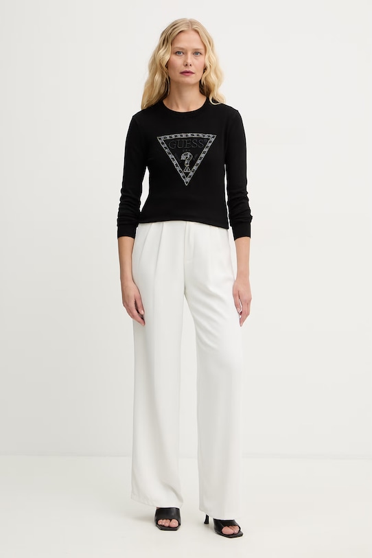 Guess πουλόβερ γυναικείο με βισκόζη MACIE W6GR19.Z0608 μαύρο SS26