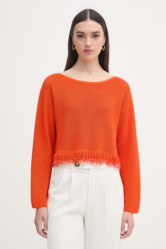 Patrizia Pepe sweter damski bawełniany pomarańczowy 2K0384.K337