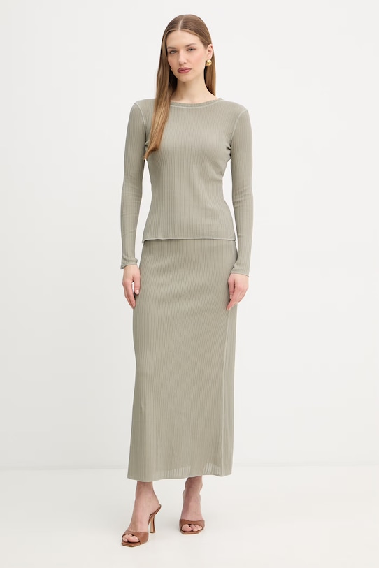 Памучна блуза с дълги ръкави MAX&Co. MCOTRIONFO 2616941021200 зелен SS26