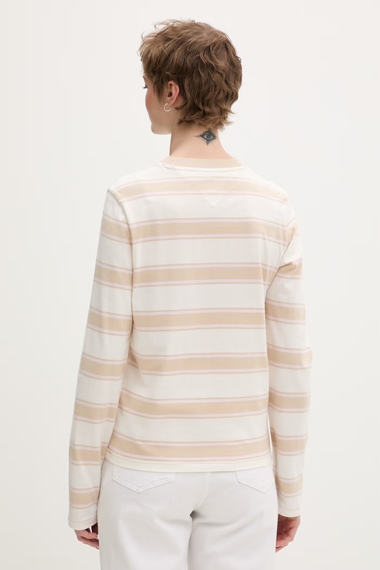 Odzież Tommy Jeans longsleeve damski bawełniany DW0DW21835 beżowy