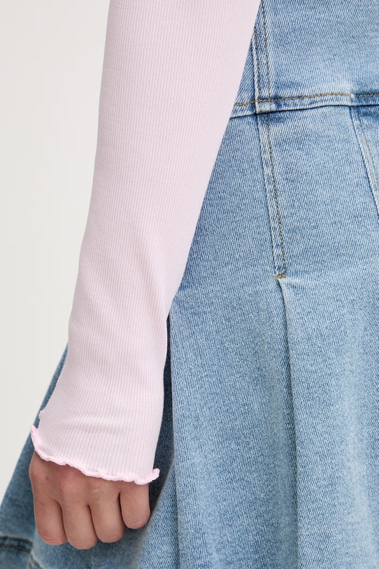 Tommy Jeans longsleeve damski bawełniany z elastanem DW0DW22783 różowy