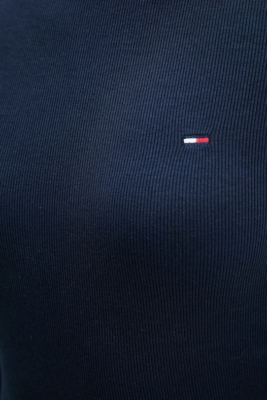 Tommy Jeans tričko s dlouhým rukávem dámské bavlněné s elastanem DW0DW22783 námořnická modř