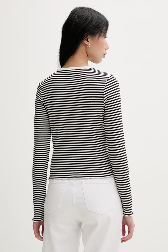 Odzież Tommy Jeans longsleeve damski bawełniany z elastanem DW0DW22783 czarny