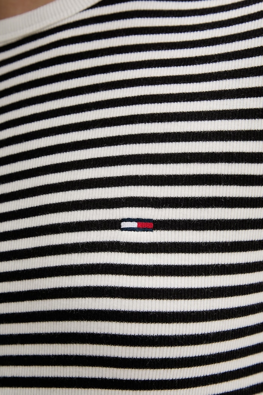 Tommy Jeans longsleeve damski bawełniany z elastanem DW0DW22783 czarny