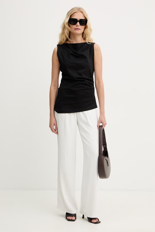 BOSS top dámsky bavlnený Emiaka 50558899 čierna SS26