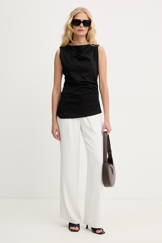 BOSS top dámsky bavlnený Emiaka 50558899 čierna SS26