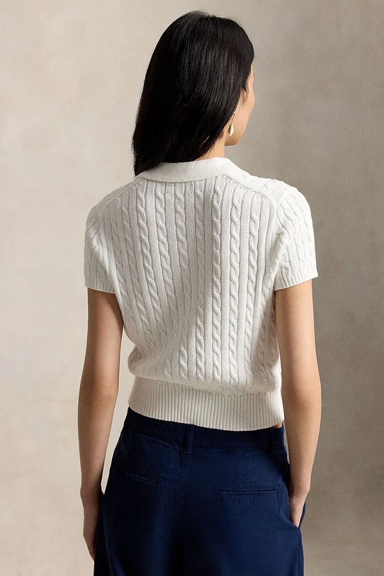 Polo Ralph Lauren pulover ženski bombažen 211972118501 bela SS26