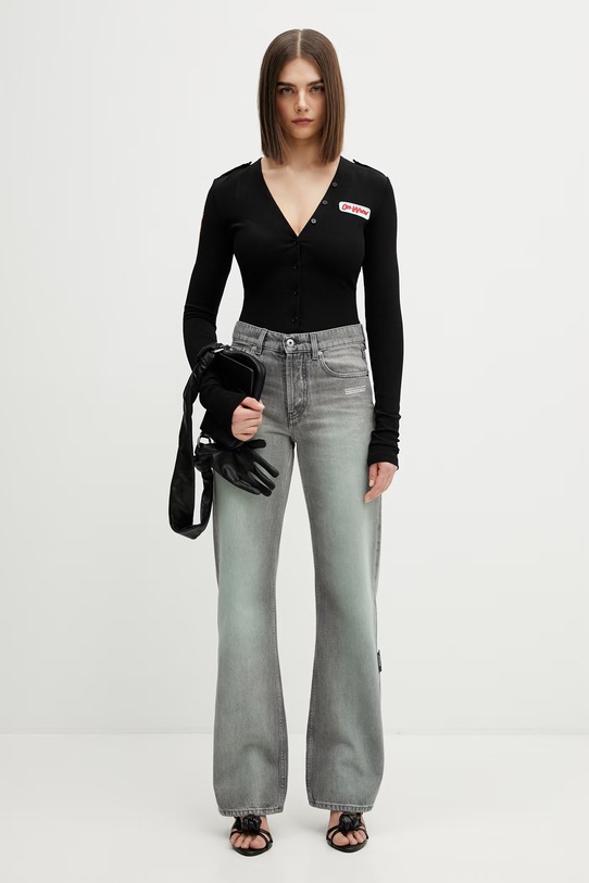 Off-White body damskie z wiskozy Heavy 2DD04LS26JER001 czarny