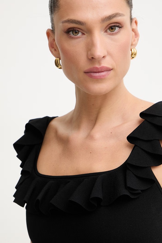 MICHAEL Michael Kors bluzka na ramiączkach damska czarny MS661G033D