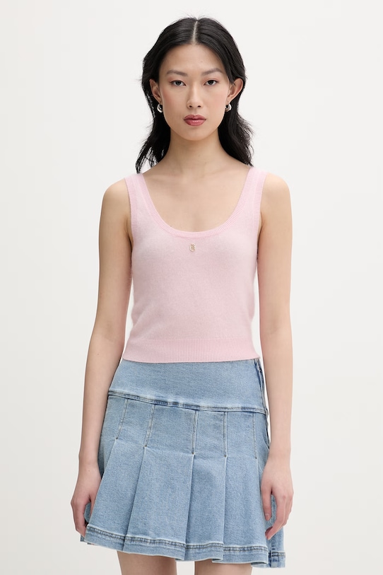 From Future crop top damski kaszmirowy różowy WTO03562