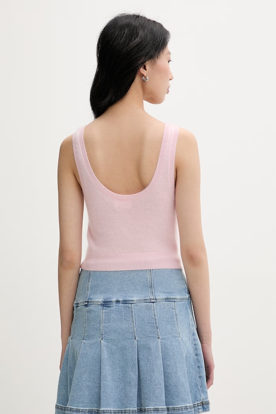 Odzież From Future crop top damski kaszmirowy WTO03562 różowy