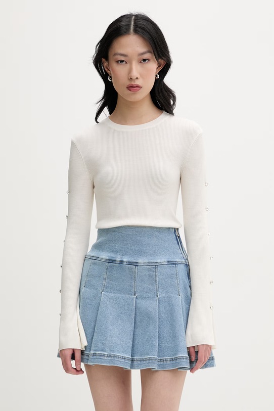 From Future sweter damski wełniany beżowy WTO03667