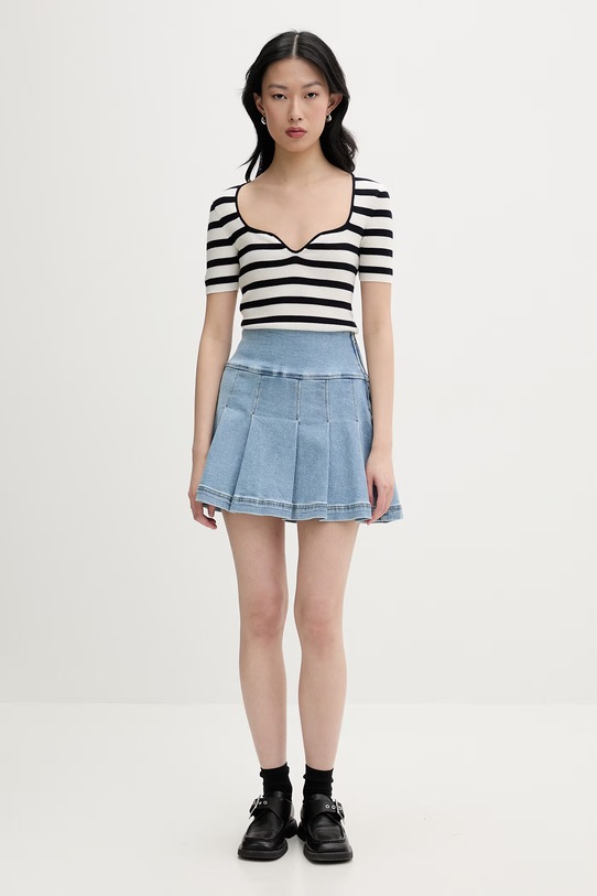 From Future T-shirt swetrowy damski wełniany WTO03747 granatowy SS26