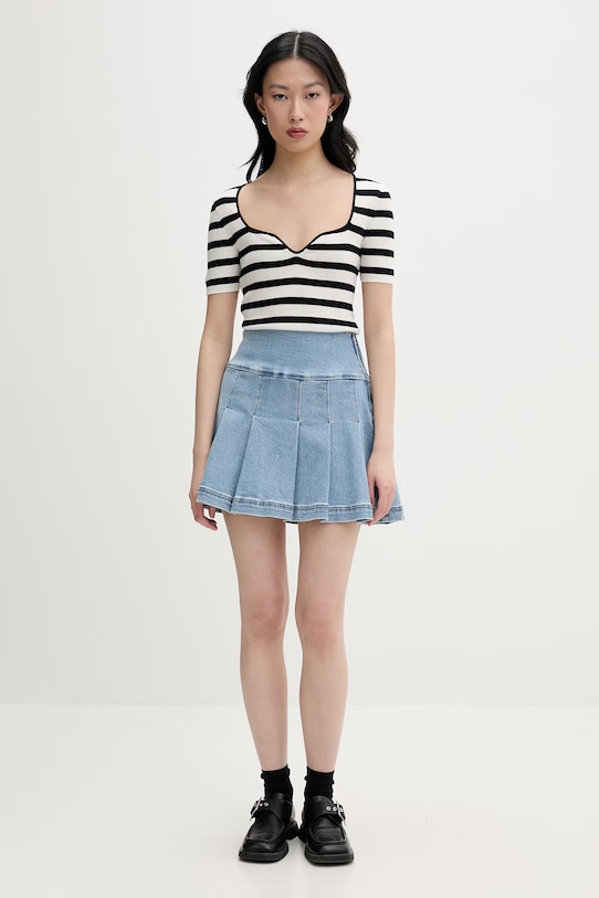 From Future T-shirt swetrowy damski wełniany WTO03747 granatowy SS26