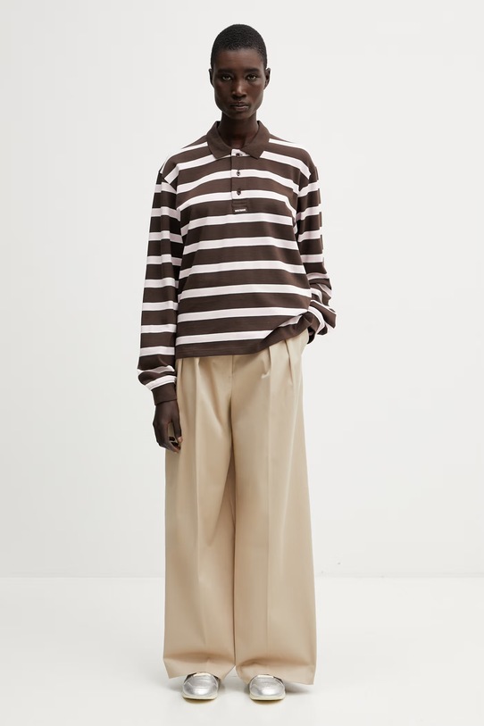 WRSTBHVR Longsleeve pentru femei din bumbac Seth maro W6026TT.3491