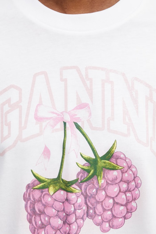 GANNI longsleeve damski bawełniany biały A1050141