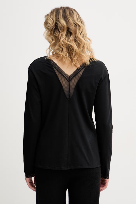 Chantelle піжамний лонгслів жіночий з бавовною Romance C10YJ0 чорний SS26