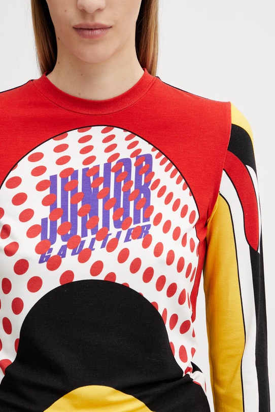 Jean Paul GAULTIER longsleeve damskie z wiskozą Body Map multicolor 26.02.U.TO483.J055P.90