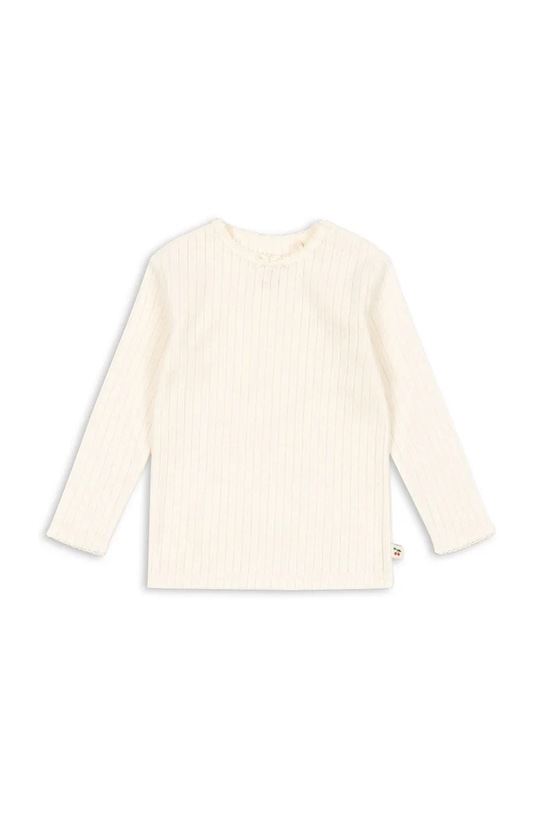 Bavlnené tričko s dlhým rukávom Konges Sløjd MINNIE BLOUSE GOTS bavlna béžová KS104372.PreSpring