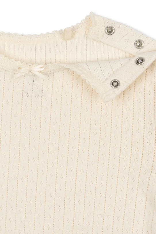 Dievča Bavlnené tričko s dlhým rukávom Konges Sløjd MINNIE BLOUSE GOTS KS104372.PreSpring béžová