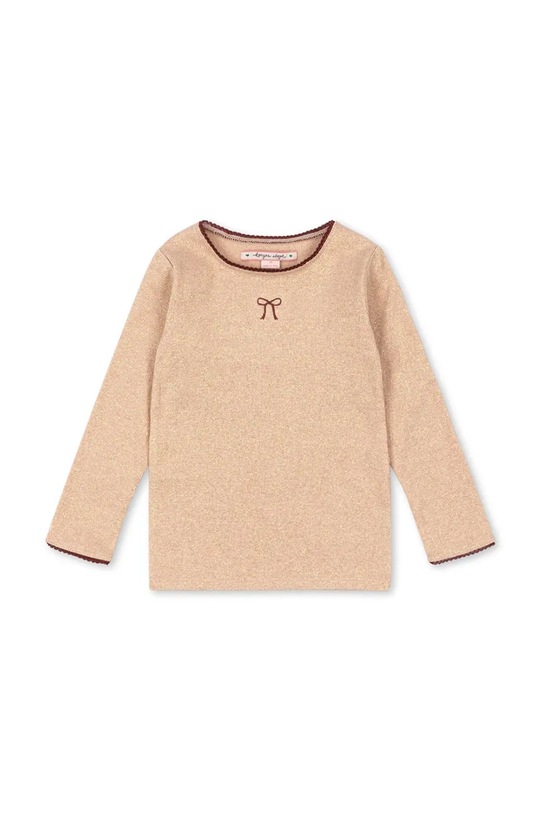 Konges Sløjd longsleeve dziecięcy ROLI BLOUSE aplikacja beżowy KS104414.PreSpring