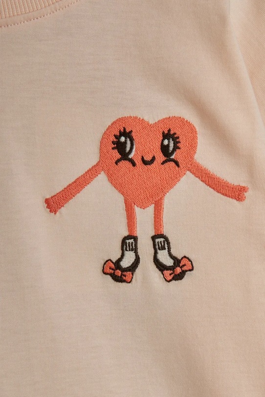 Dziewczynka Mini Rodini longsleeve bawełniany dziecięcy Heart 26120122 pomarańczowy