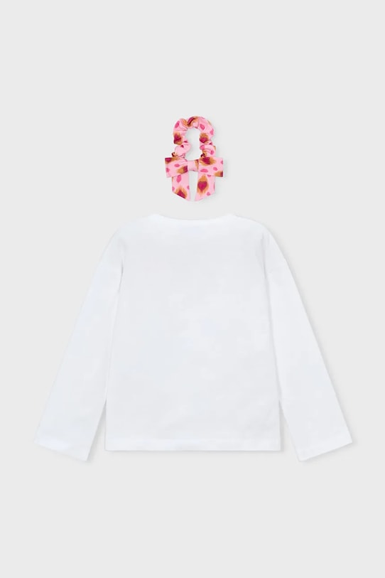 Dziewczynka Mayoral longsleeve bawełniany dziecięcy 3020.6H.Mini.PPY2 biały
