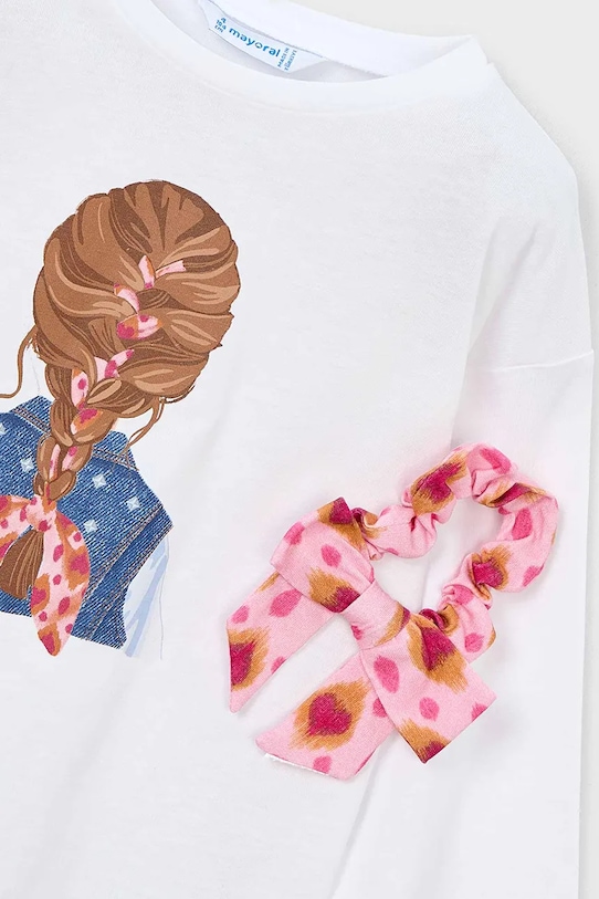 Mayoral longsleeve bawełniany dziecięcy biały 3020.6H.Mini.PPY2
