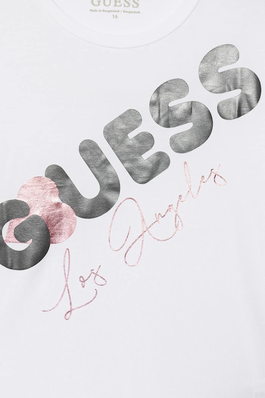 Dziewczynka Guess t-shirt dziecięcy J6RI00.K6YW4.PPY2 biały