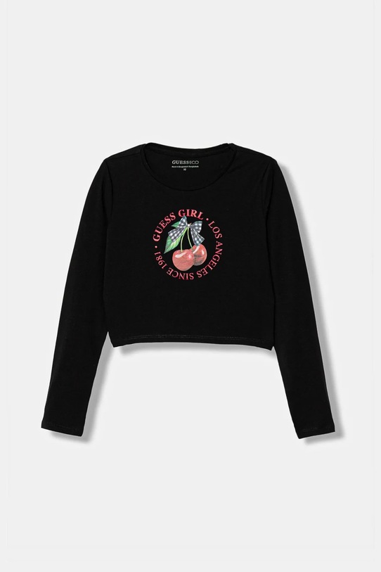 Guess longsleeve dziecięcy z elastanem czarny J6RI03.K6YW4.PPY2