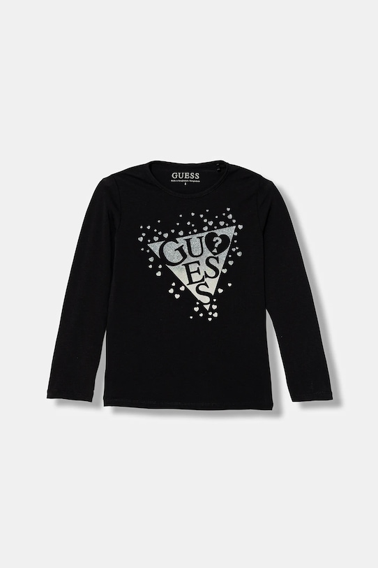 Guess longsleeve dziecięcy z elastanem czarny K6RI01.K6YW4.PPY2