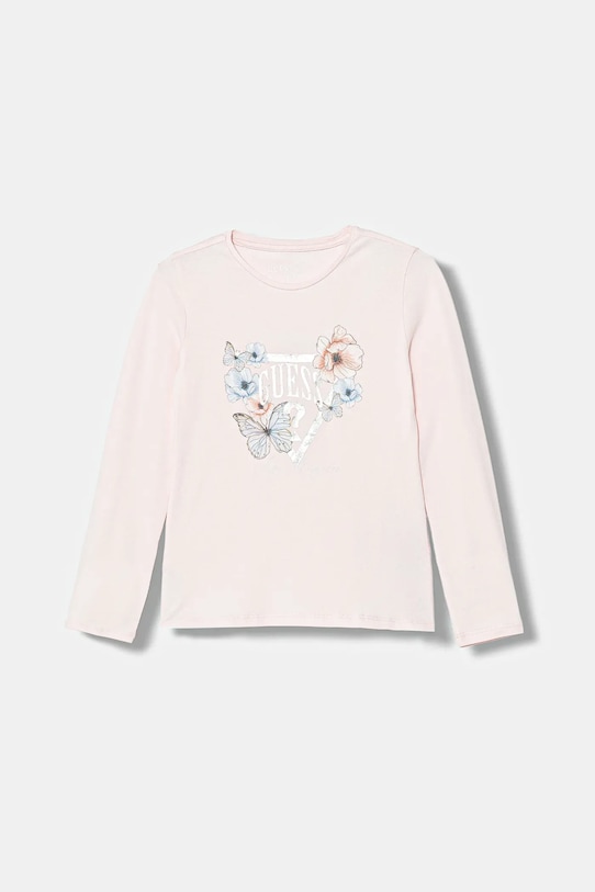 Лонгслів Guess з еластаном рожевий K6RI22.K6YW4.PPY2