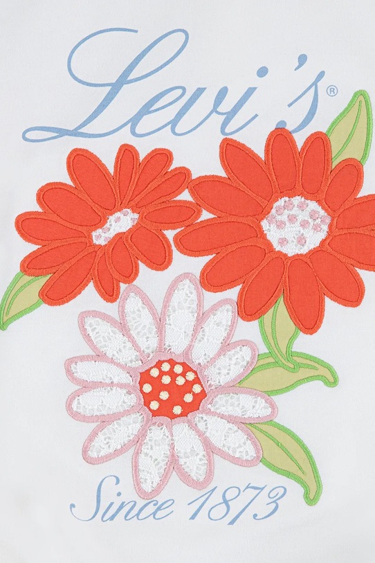 Dziewczynka Levi's longsleeve dziecięcy BUBBLE HEM LS KNIT TOP 3EP549 biały