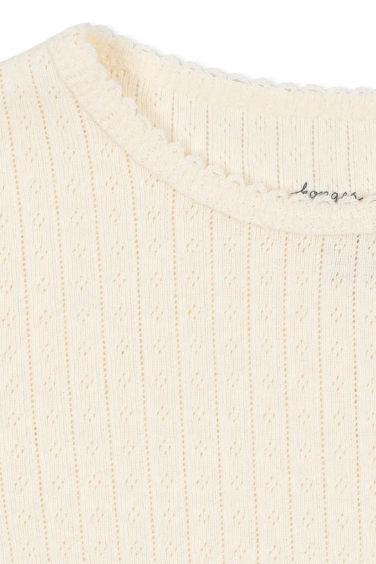 Dziewczynka Konges Sløjd longsleeve bawełniany dziecięcy MINNIE BLOUSE GOTS KS105001.PPY2 biały